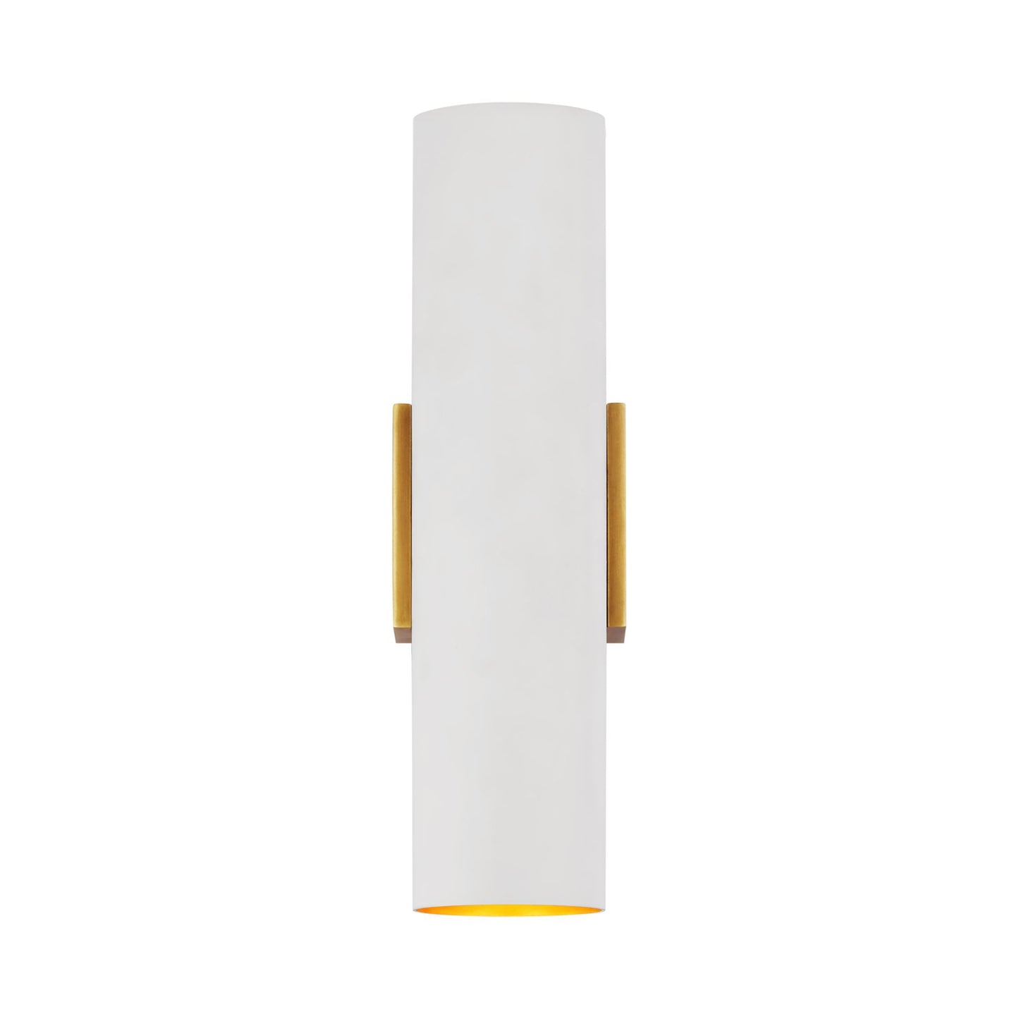 Nella LED Wall Light in Hand-Rubbed Antique Brass/Plaster White (Medium).