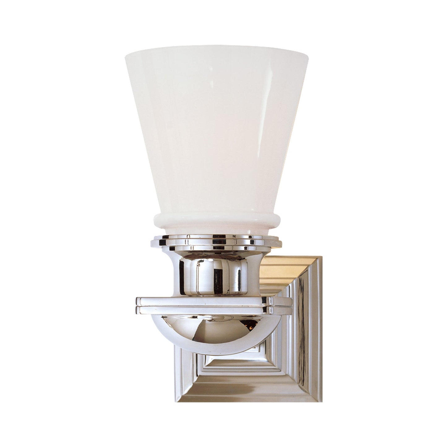 New York Subway Bath Wall Light in Polished Nickel.