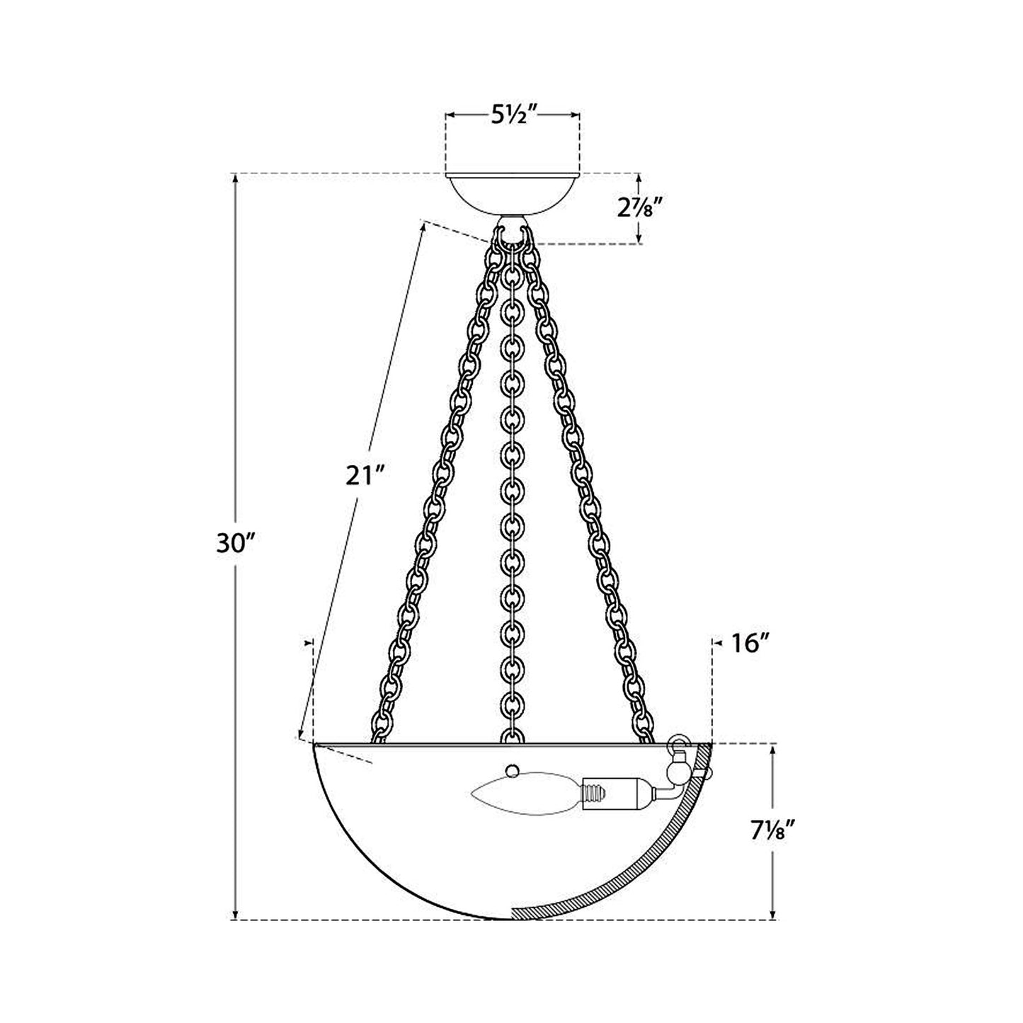O'Connor Chandelier - line drawing.