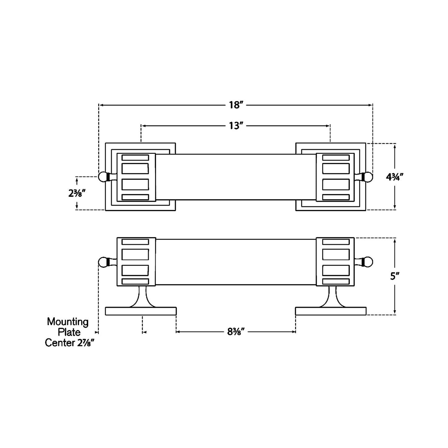 Openwork Wall Light - line drawing.