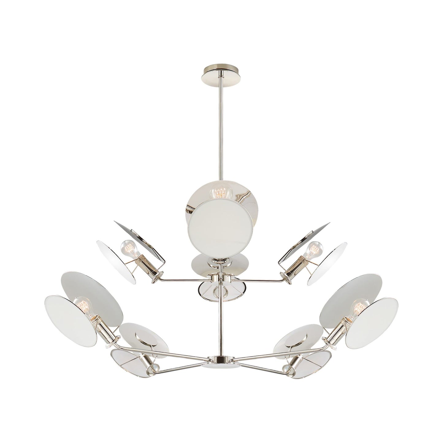 Osiris Chandelier in Polished Nickel.