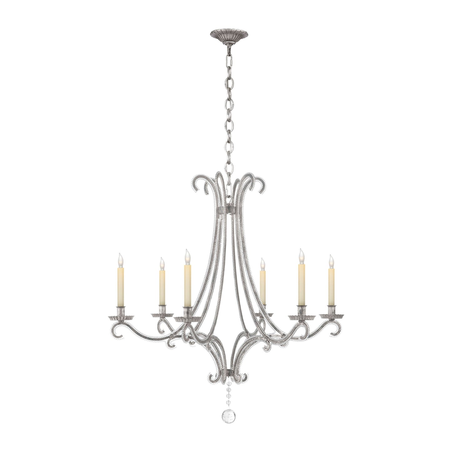 Oslo Chandelier in Burnished Silver Leaf (Medium).