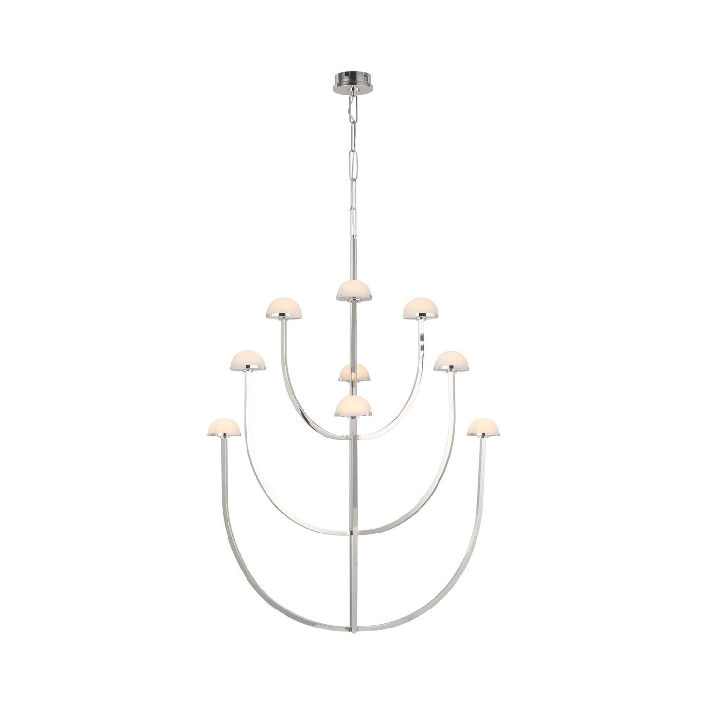 Pedra LED Chandelier in Polished Nickel (X-Large).