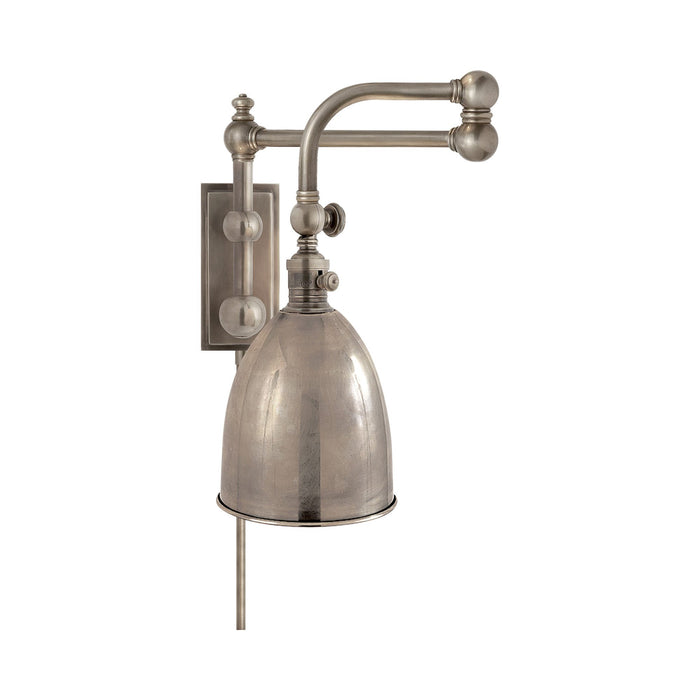 Pimlico Double Swing Arm Wall Light in Antique Nickel.