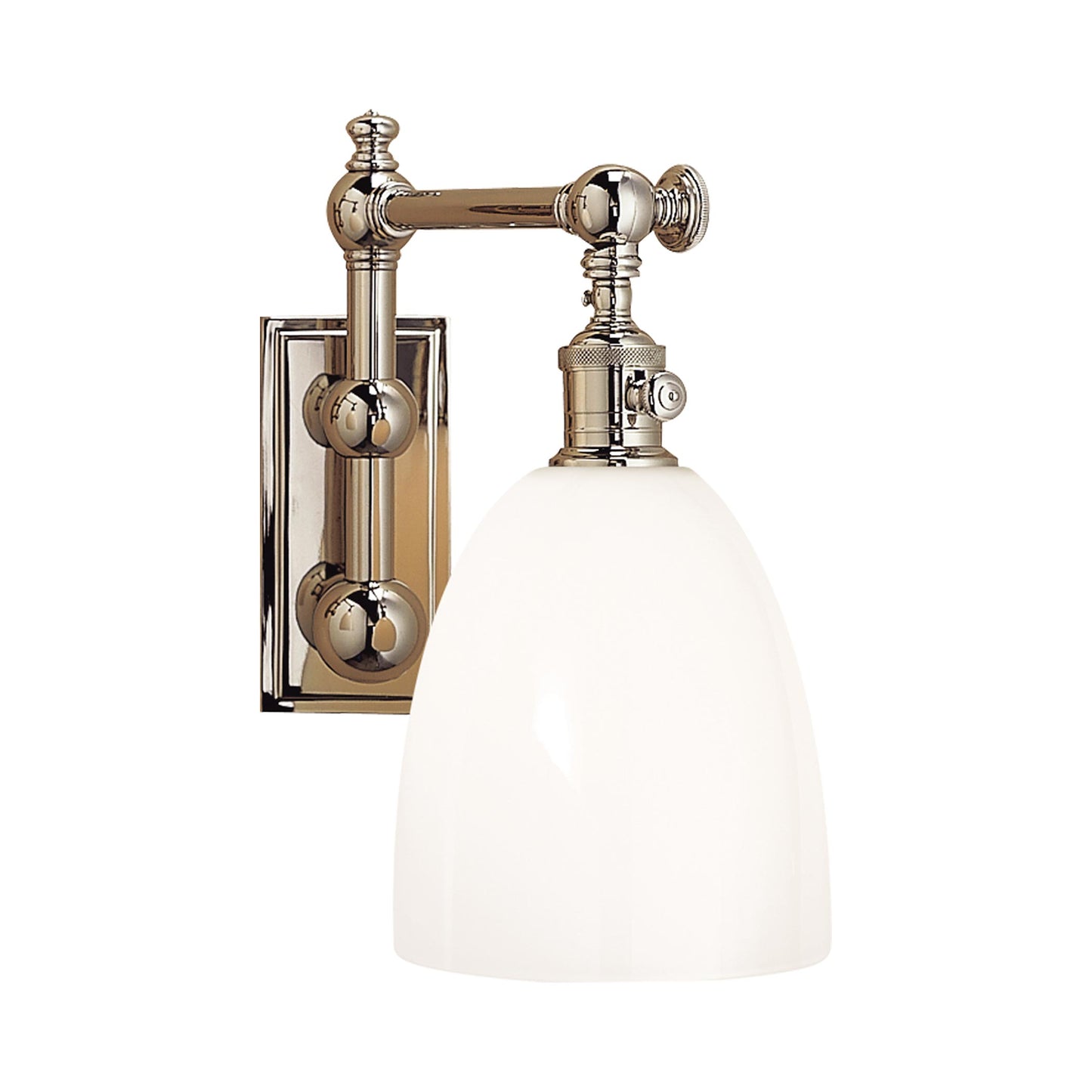 Pimlico Wall Light in Polished Nickel.