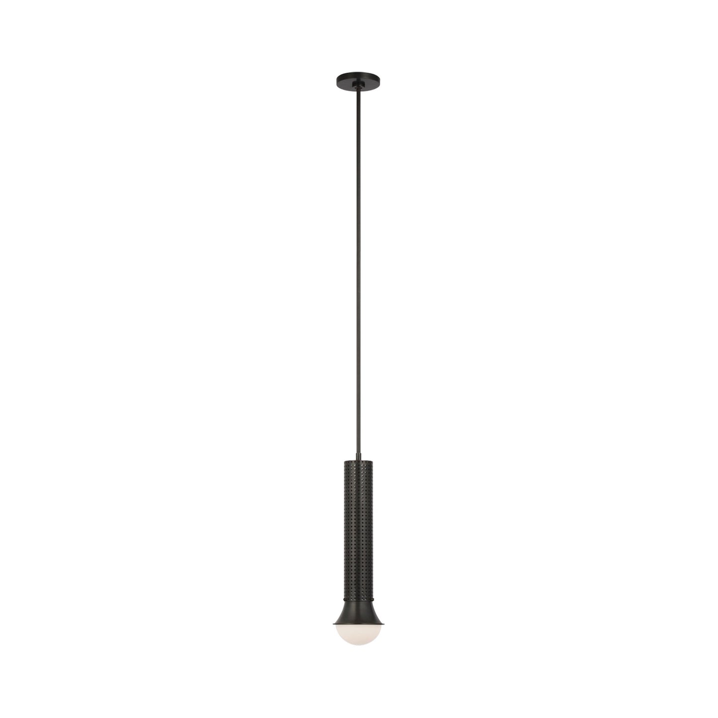 Precision Petite Elongated LED Pendant Light in Bronze.