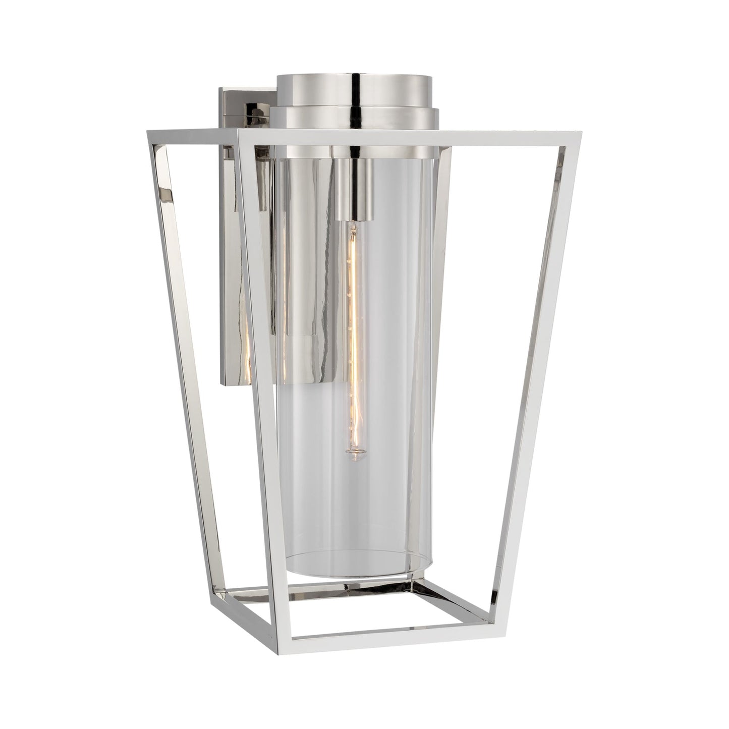 Presidio Bracket LED Wall Light in Polished Nickel (Medium).