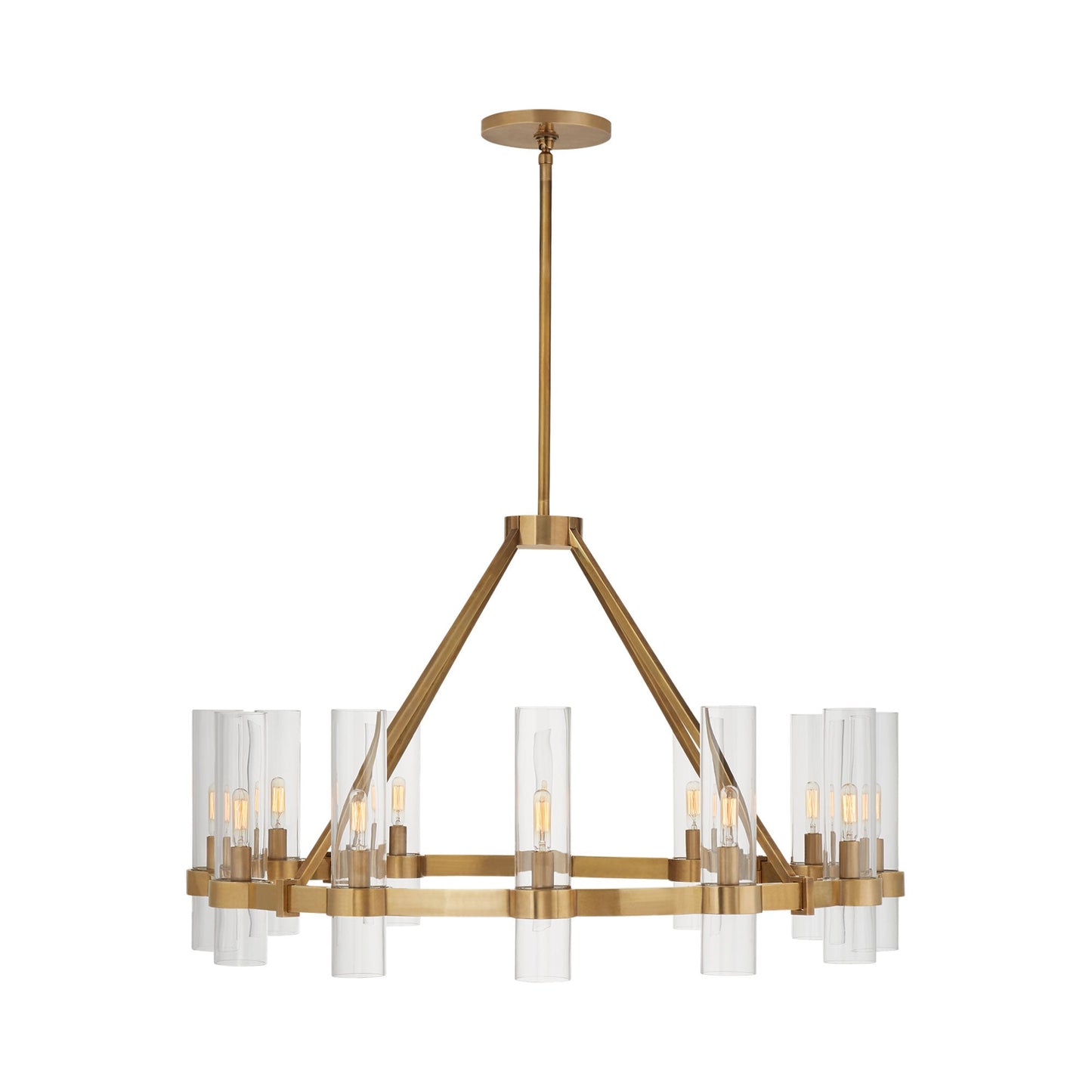 Presidio Chandelier in Hand-Rubbed Antique Brass.