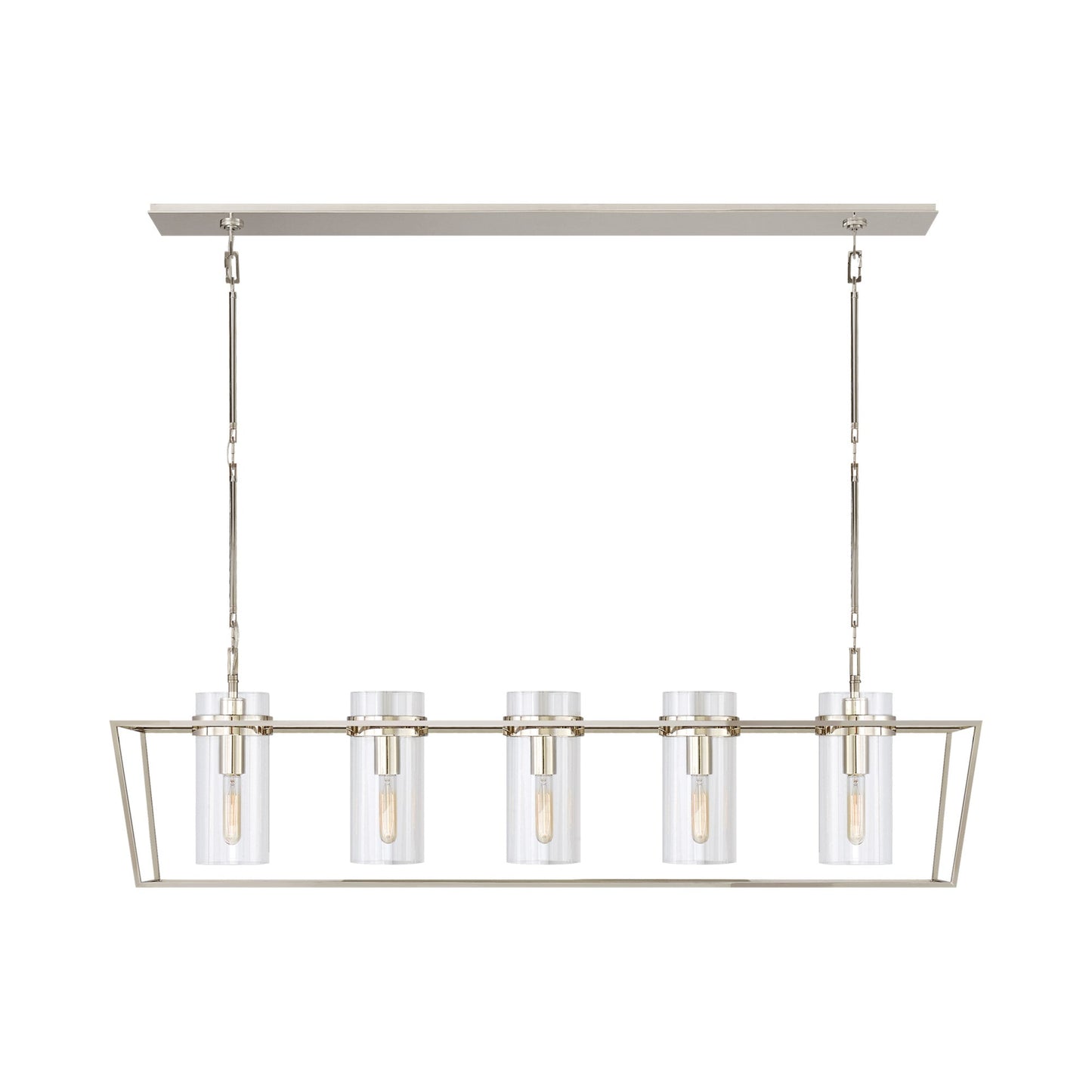 Presidio Linear Pendant Light in Polished Nickel.