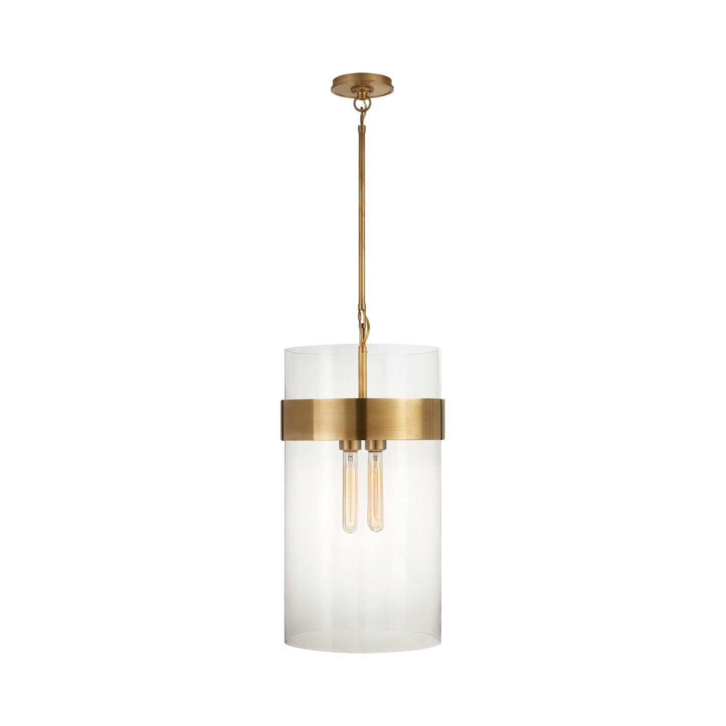 Presidio Pendant Light in Hand-Rubbed Antique Brass/Clear Glass (Medium).