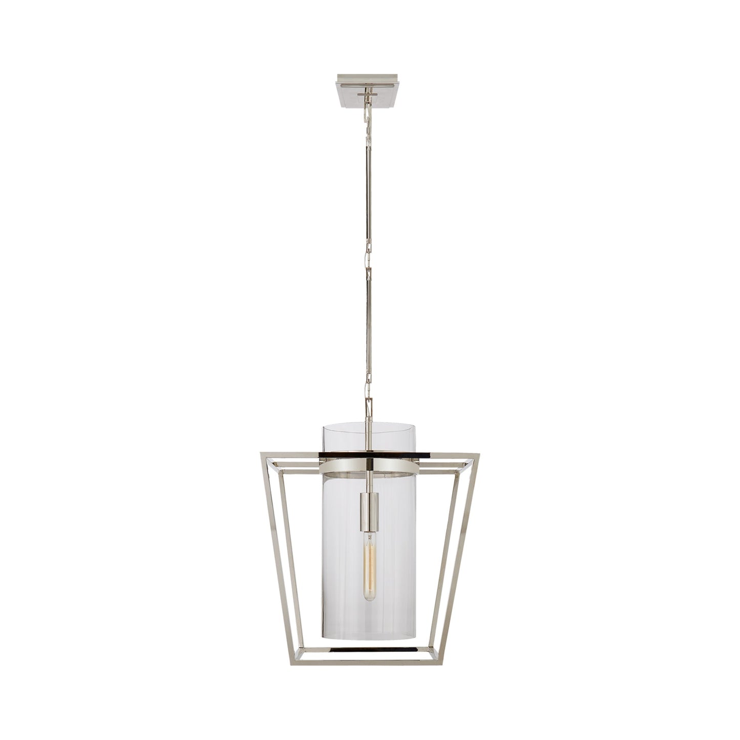 Presidio Small Lantern in Polished Nickel.