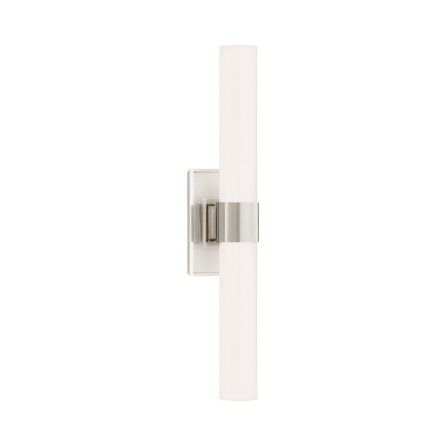Presidio Wall Light in Polished Nickel/White Glass (Petite/2-Light).