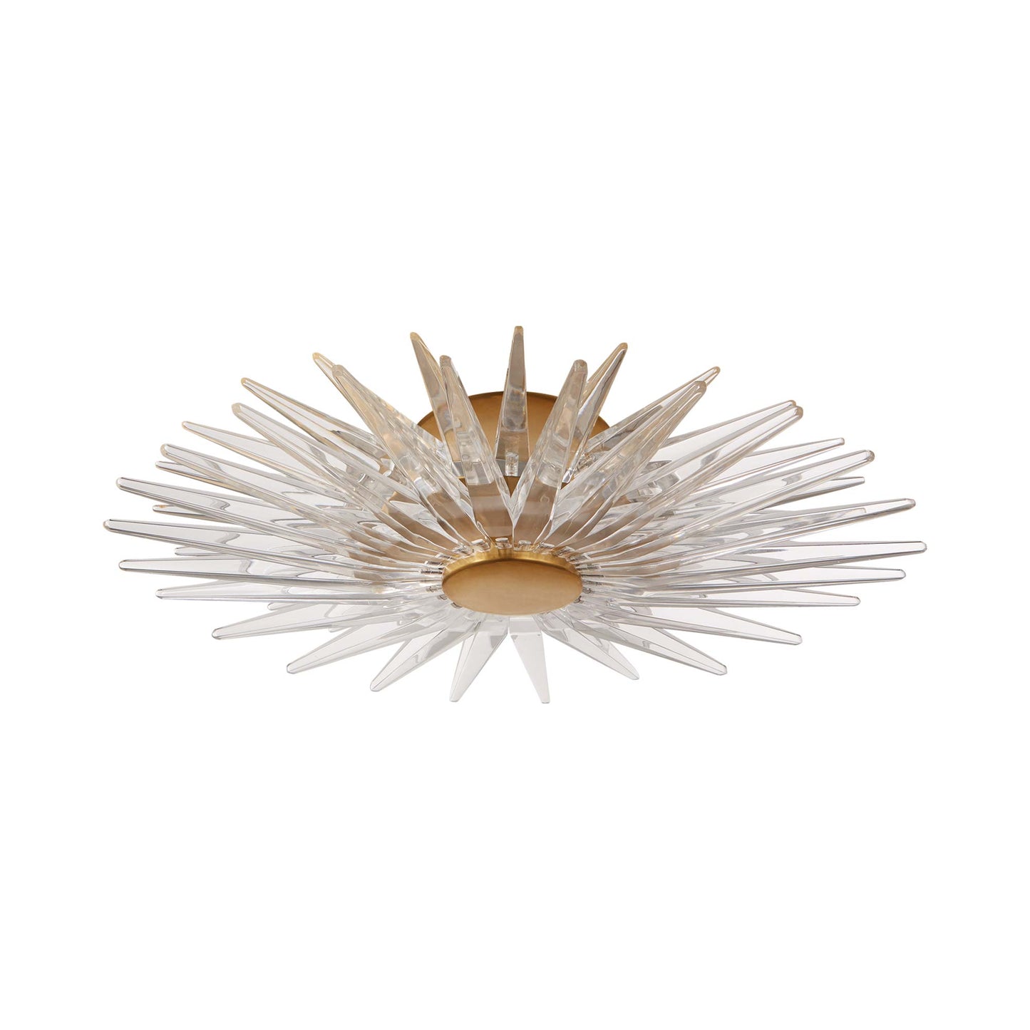 Quincy Sputnik LED Flush Mount Ceiling Light in Antique-Burnished Brass.