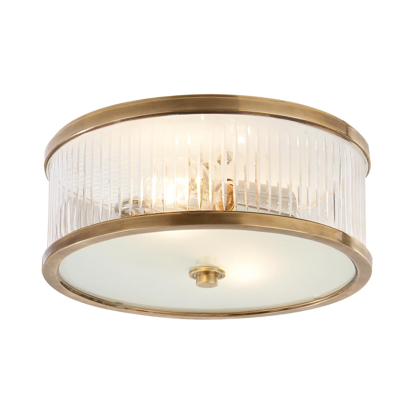 Randolph Flush Mount Ceiling Light in Hand-Rubbed Antique Brass (Large).