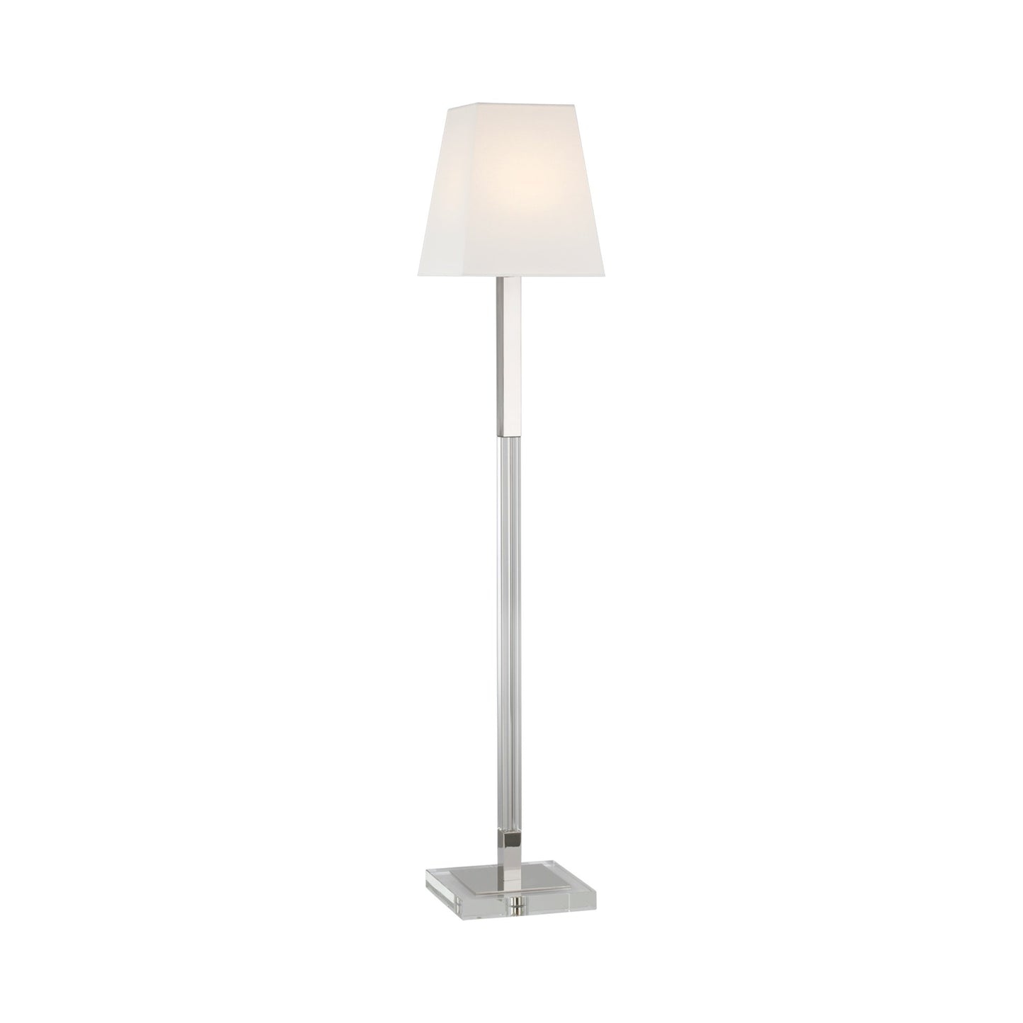 Reagan LED Floor Lamp in Polished Nickel/Crystal.