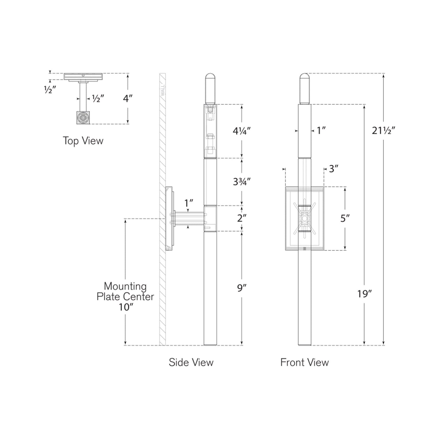 Reagan Wall Light - line drawing.