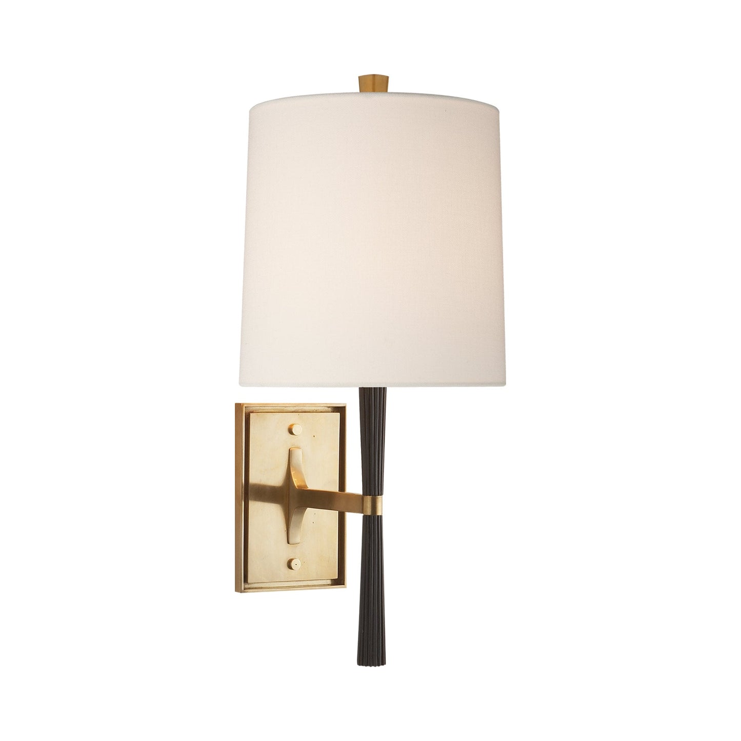 Refined Rib Wall Light in Ebony Resin/Brass.