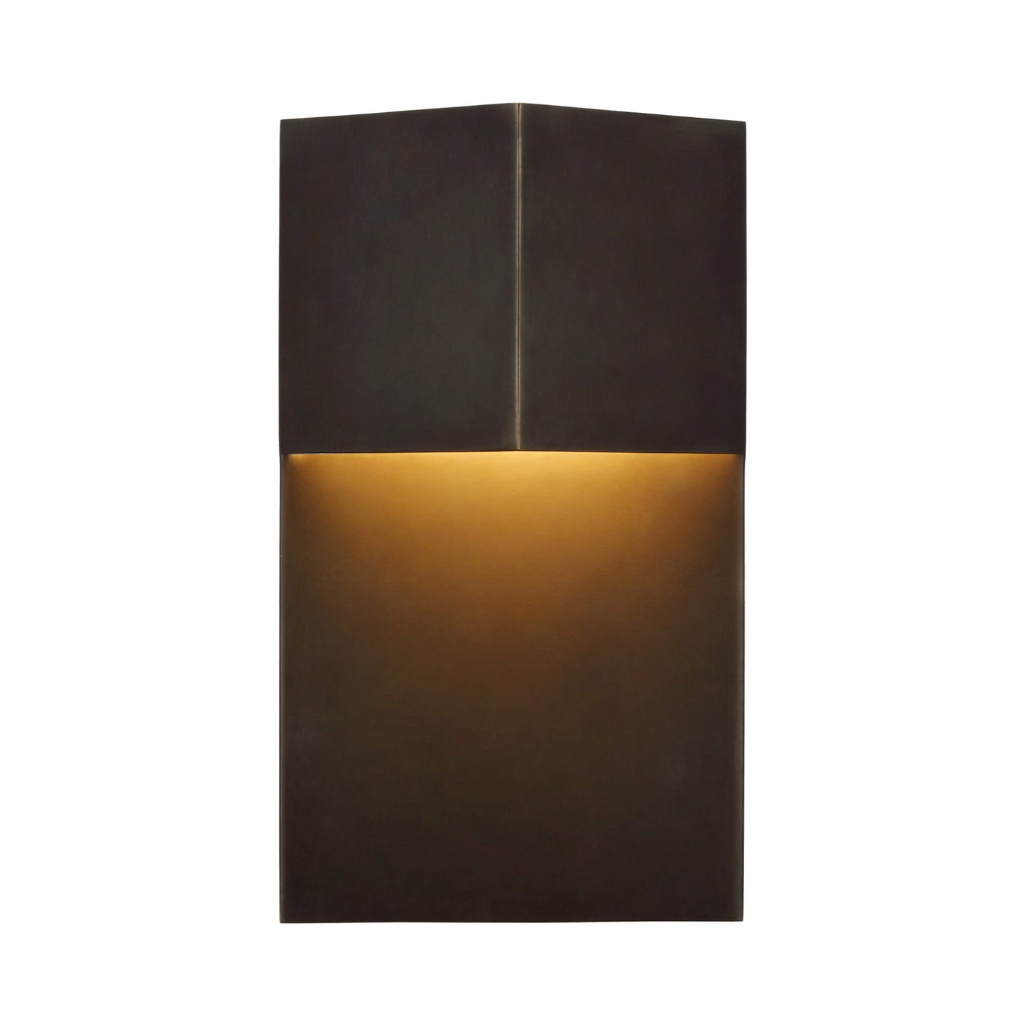 Rega Wide LED Wall Light in Bronze.
