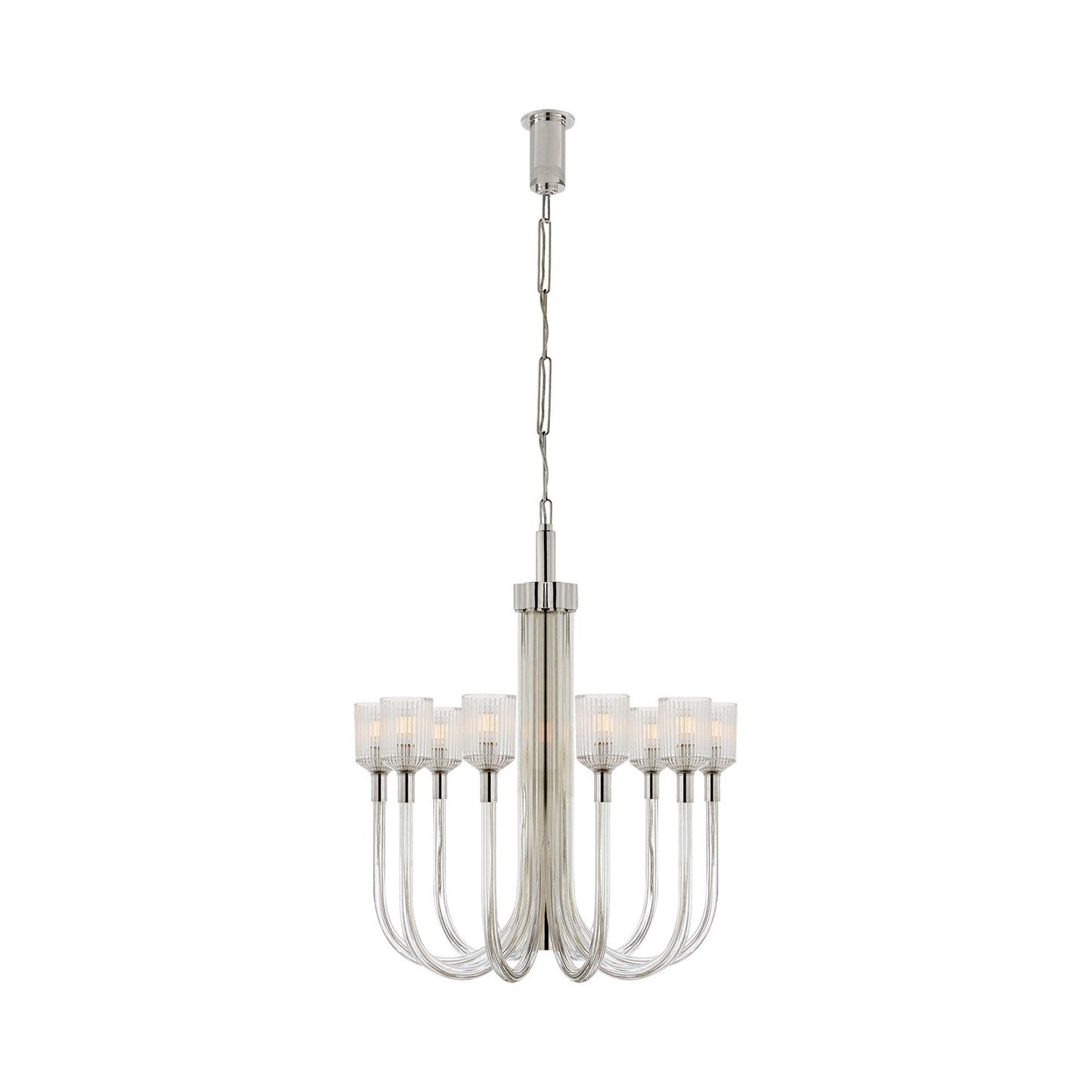Reverie Chandelier in Polished Nickel.
