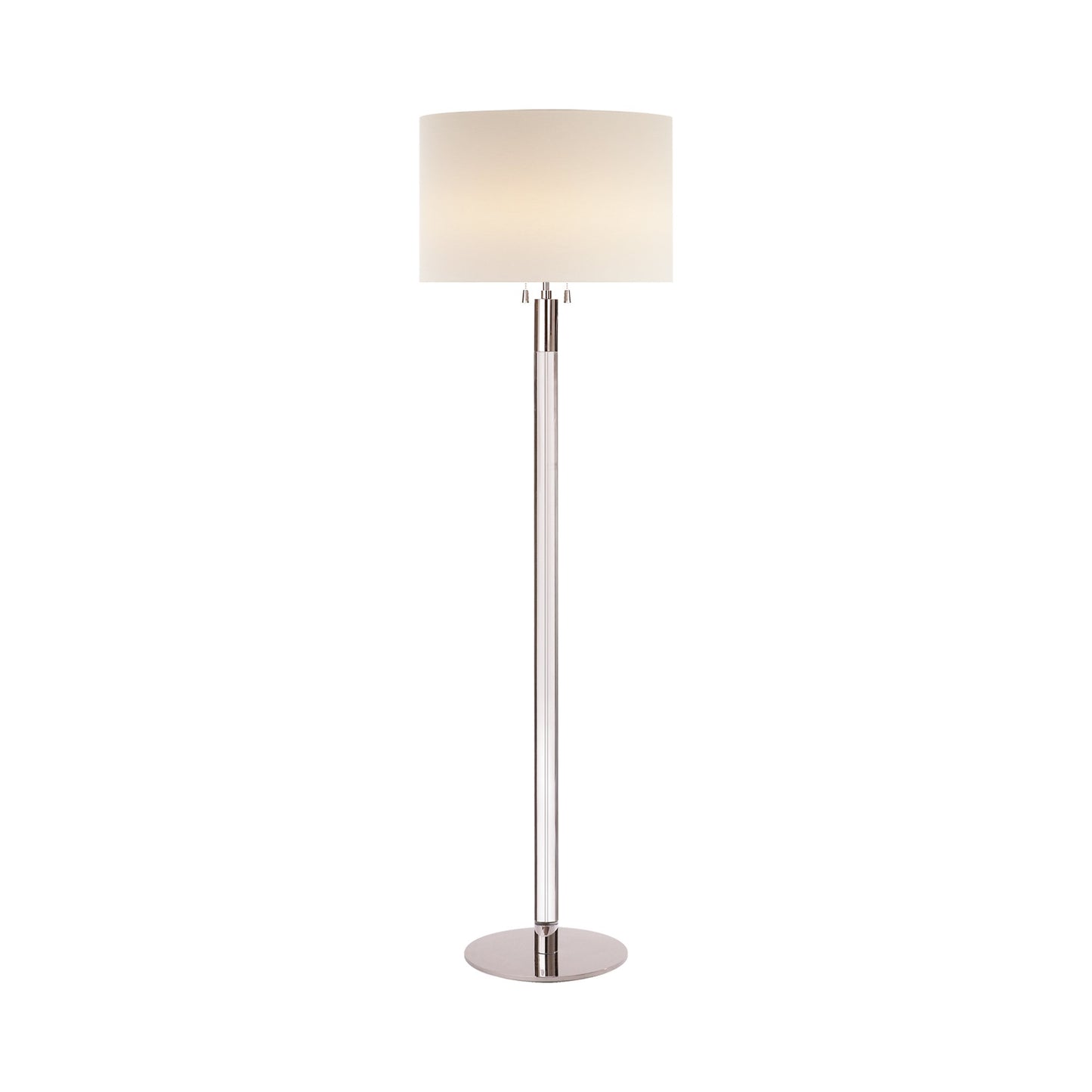 Riga Floor Lamp in Polished Nickel/Clear Glass.