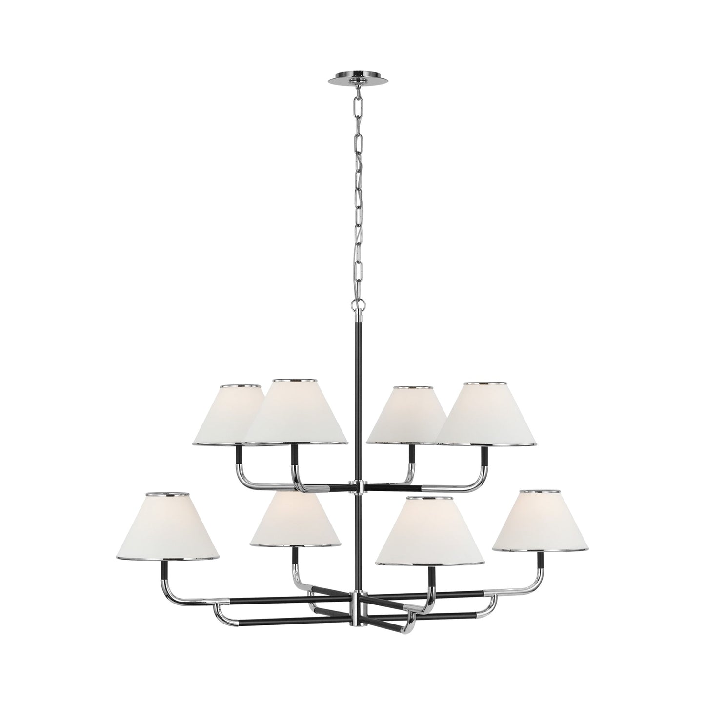 Rigby LED Chandelier in Polished Nickel/Ebony (8-Light).