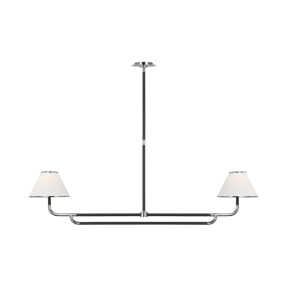 Rigby Linear LED Pendant Light in Polished Nickel/Ebony.