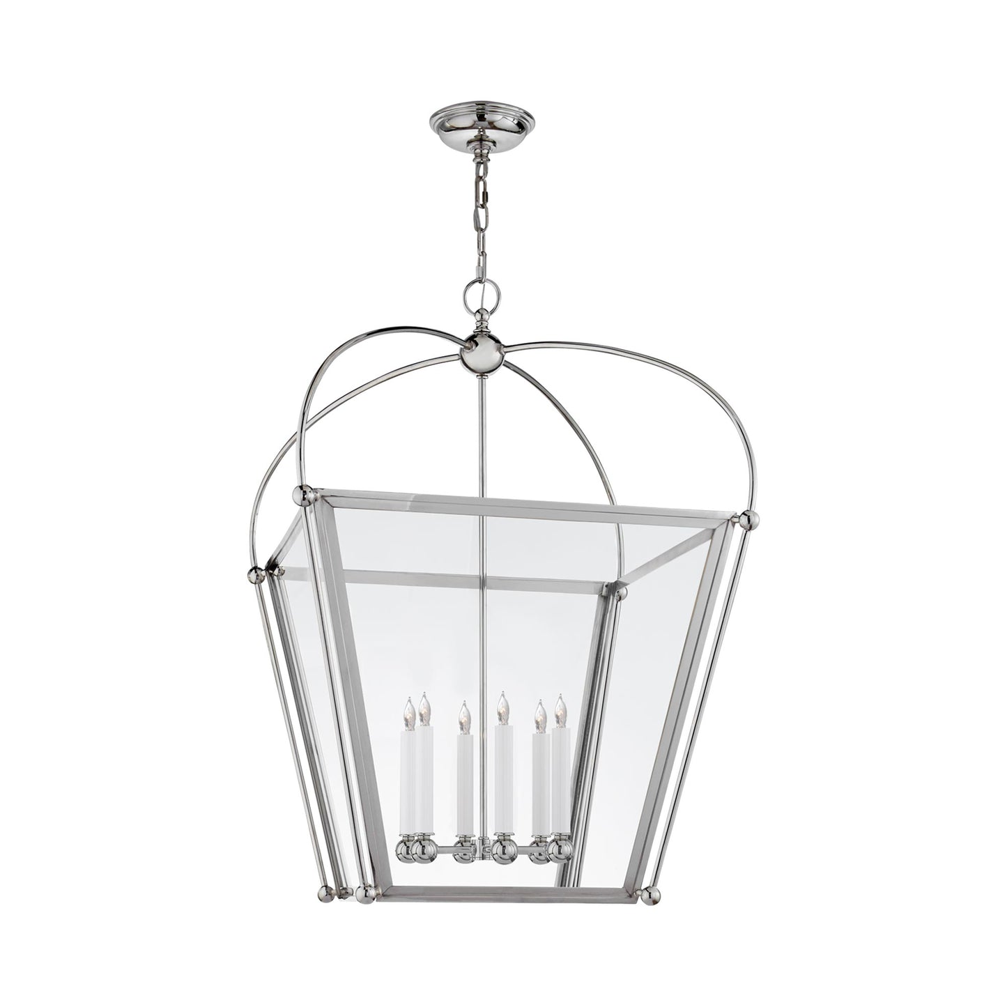 Riverside Lantern Pendant Light in Polished Nickel (Large).