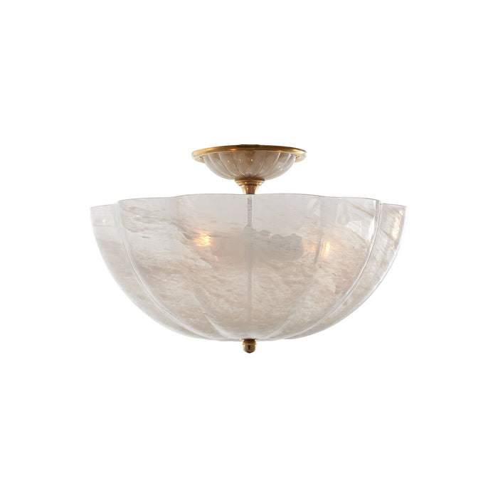 Rosehill Semi Flush Mount Ceiling Light in Hand-Rubbed Antique Brass (Small).