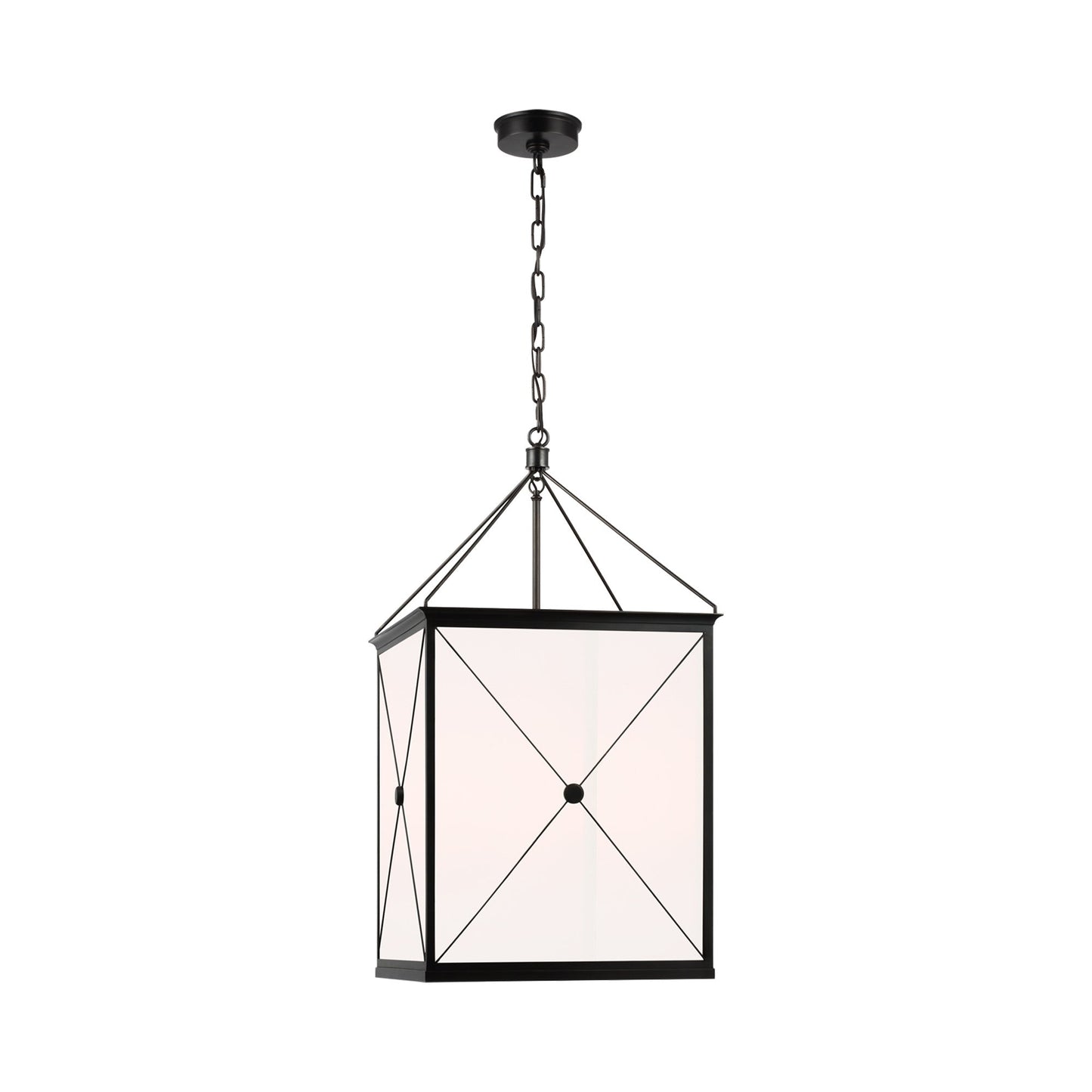 Rossi LED Pendant Light in Bronze/White Glass.