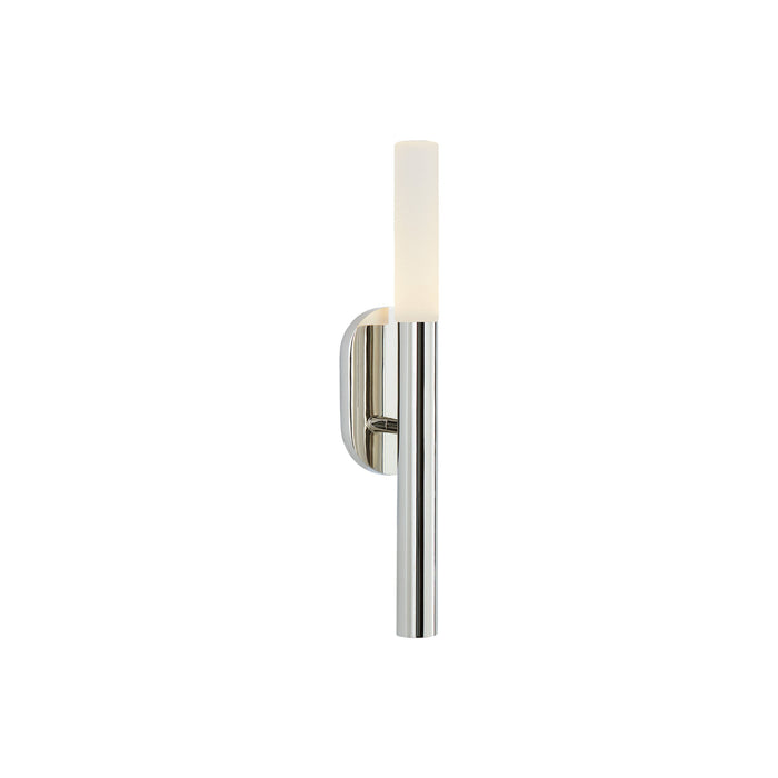 Rousseau LED Bath Wall Light in Polished Nickel/Etched Crystal (1-Light/Small).