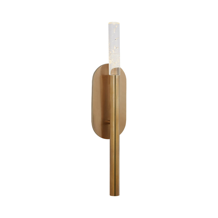 Rousseau LED Bath Wall Light in Antique-Burnished Brass/Seeded Glass (1-Light/Medium).