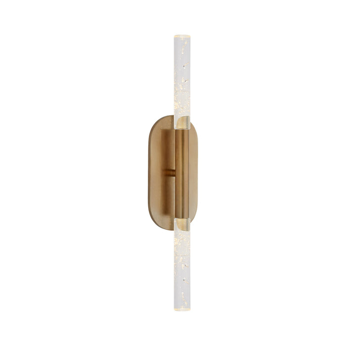 Rousseau LED Bath Wall Light in Antique-Burnished Brass/Seeded Glass (2-Light/Medium).