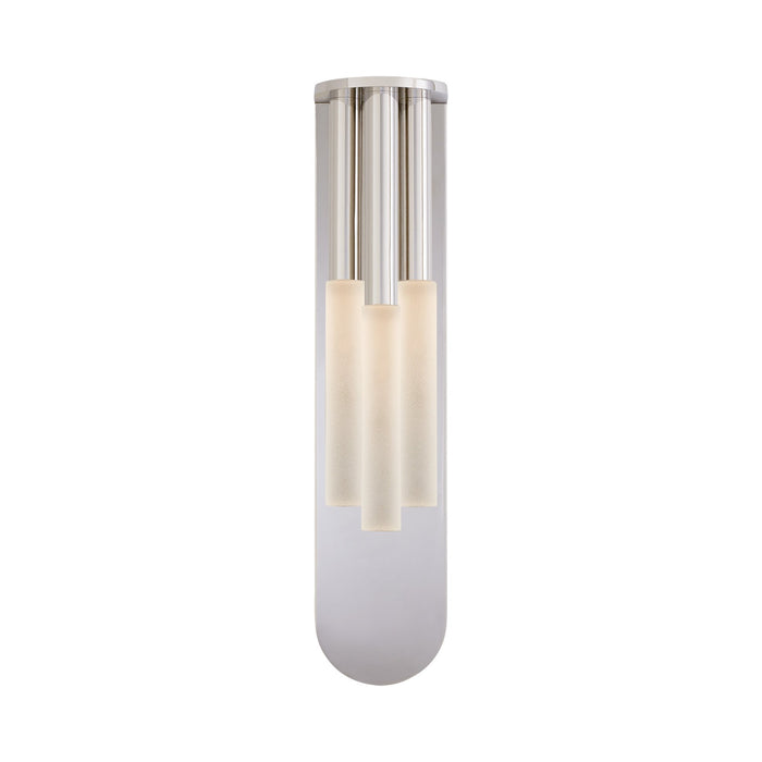 Rousseau Multi-Drop LED Wall Light in Polished Nickel/Etched Crystal.
