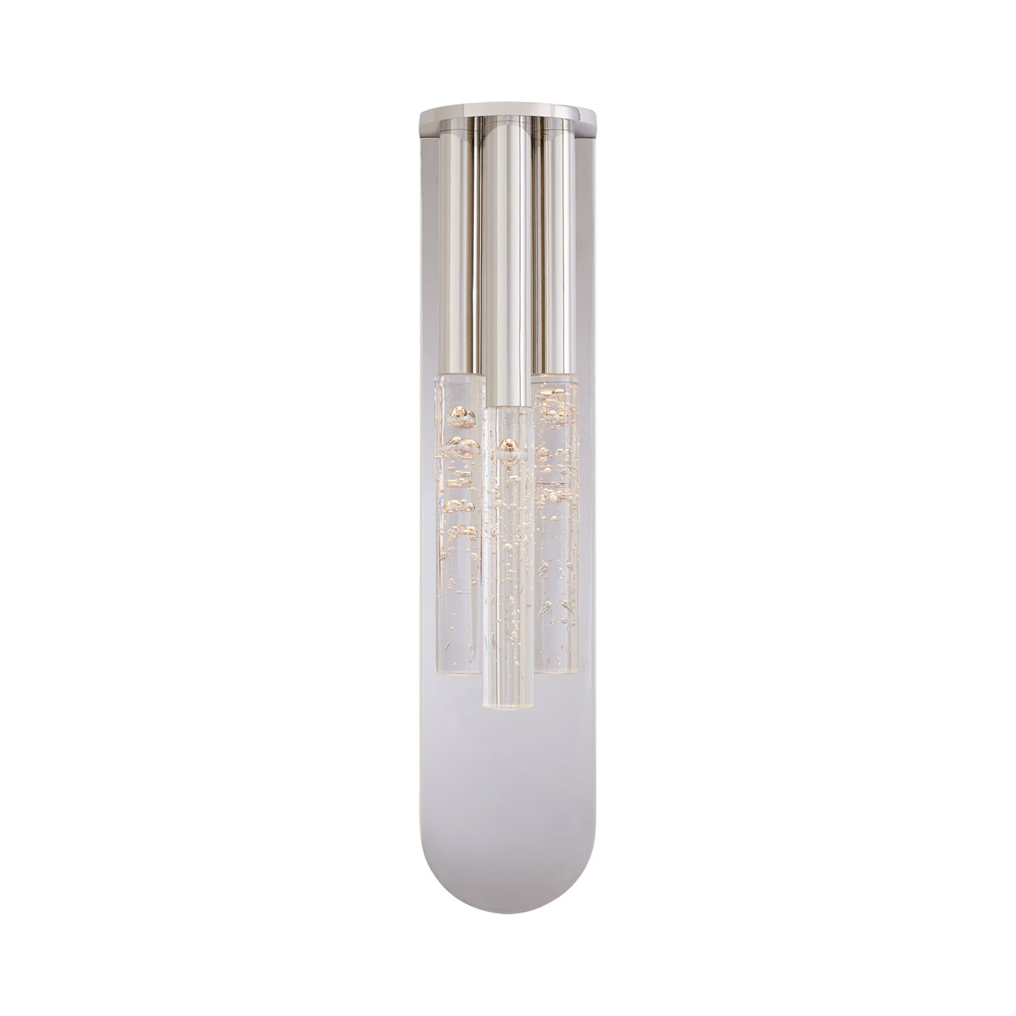 Rousseau Multi-Drop LED Wall Light in Polished Nickel/Seeded Glass.