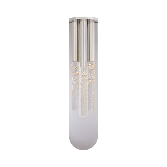 Rousseau Multi-Drop LED Wall Light in Polished Nickel/Seeded Glass.