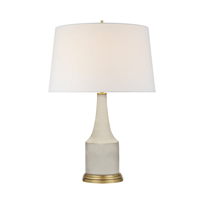 Sawyer Table Lamp in Tea Stain Crackle/Linen.