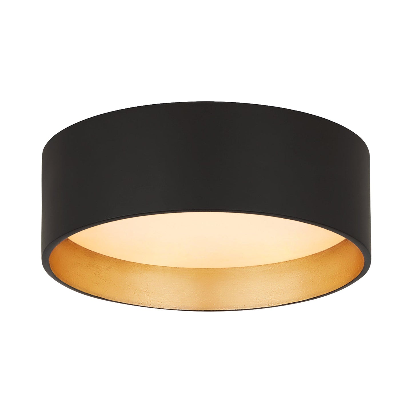 Shaw Solitaire LED Flush Mount Ceiling Light in Matte Black.