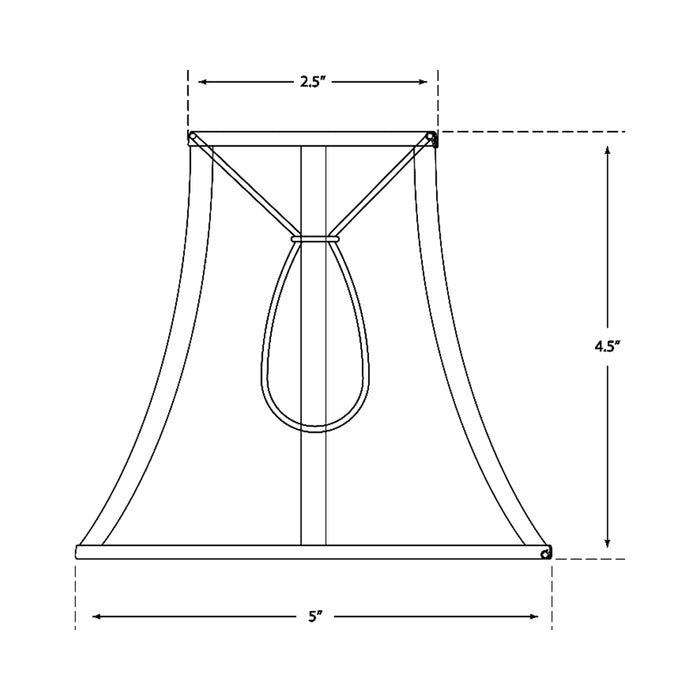 Bell Candle Clip Shade - line drawing.