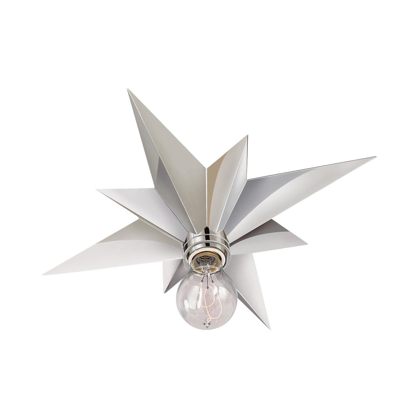 Star Flush Mount Ceiling Light in Polished Nickel.