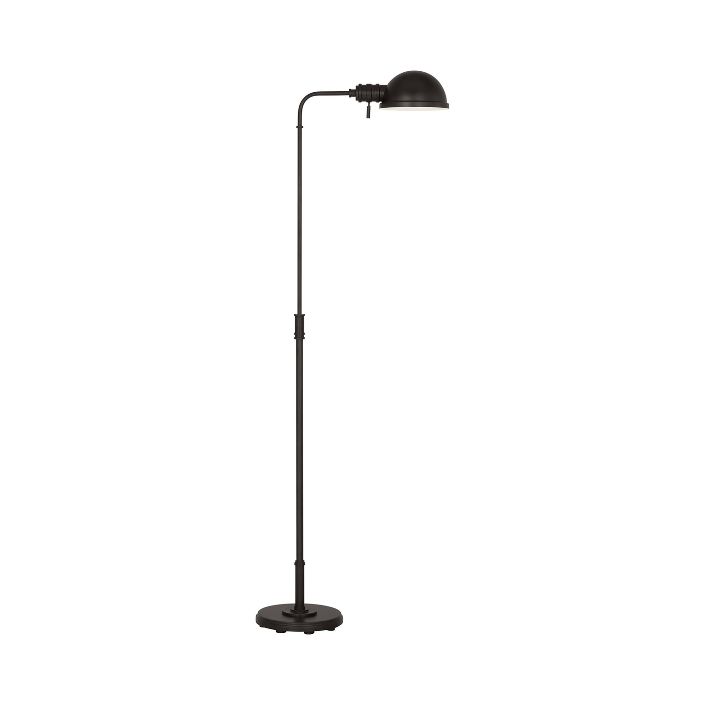 Belmont XL Task Floor Lamp in Aged Iron.