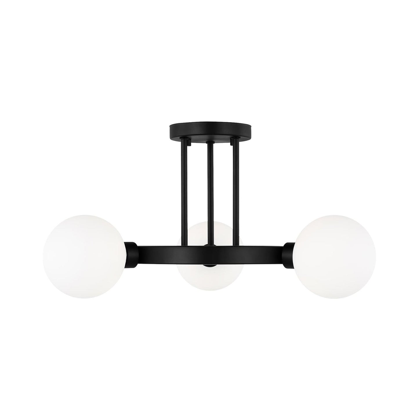 Clybourn Semi Flush Mount Ceiling Light in Midnight Black.