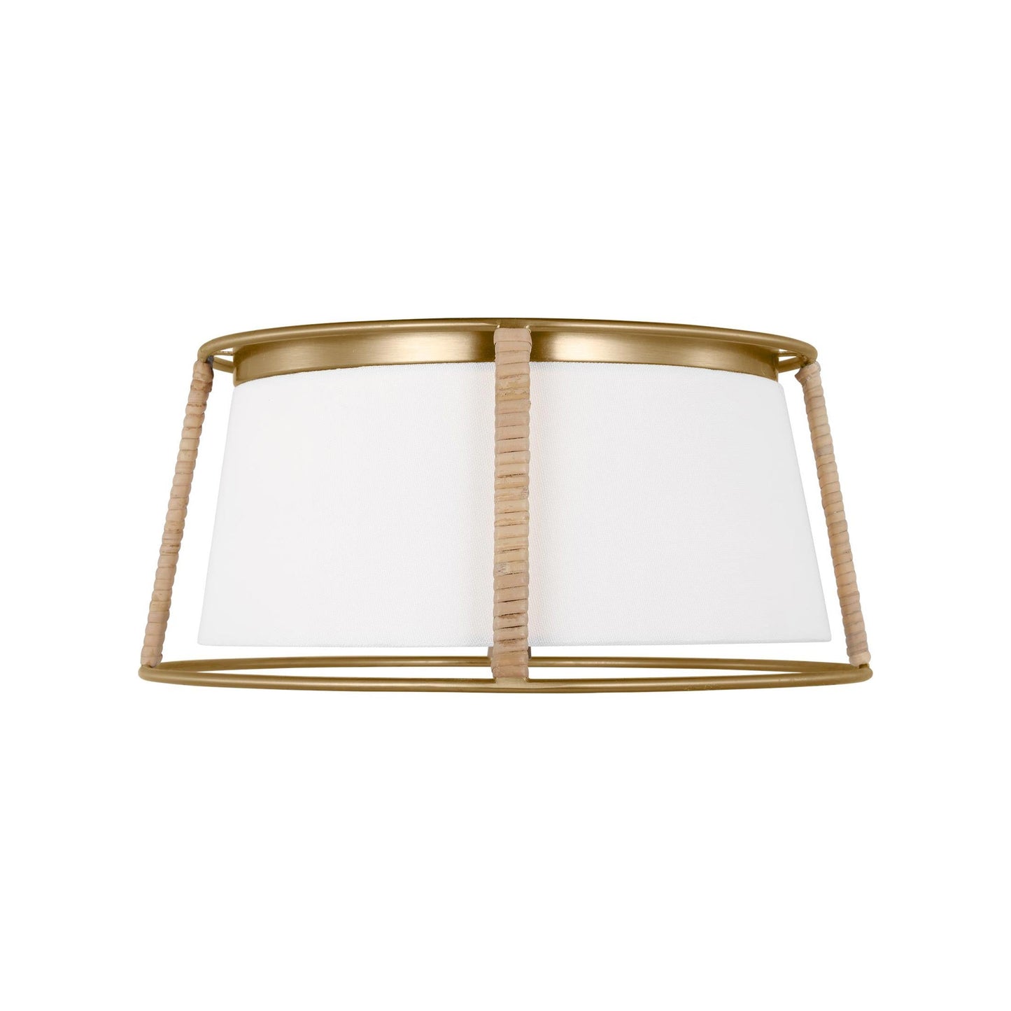 Cortes Flush Mount Ceiling Light in Satin Brass.