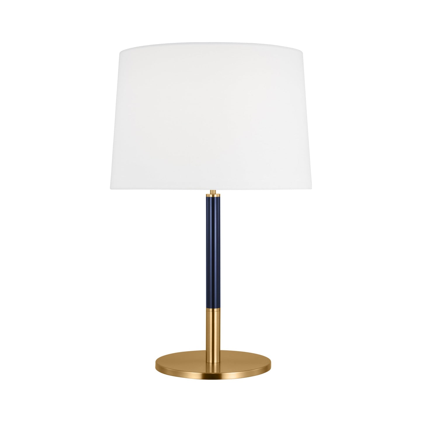 Monroe LED Table Lamp in Burnished Brass/Navy.