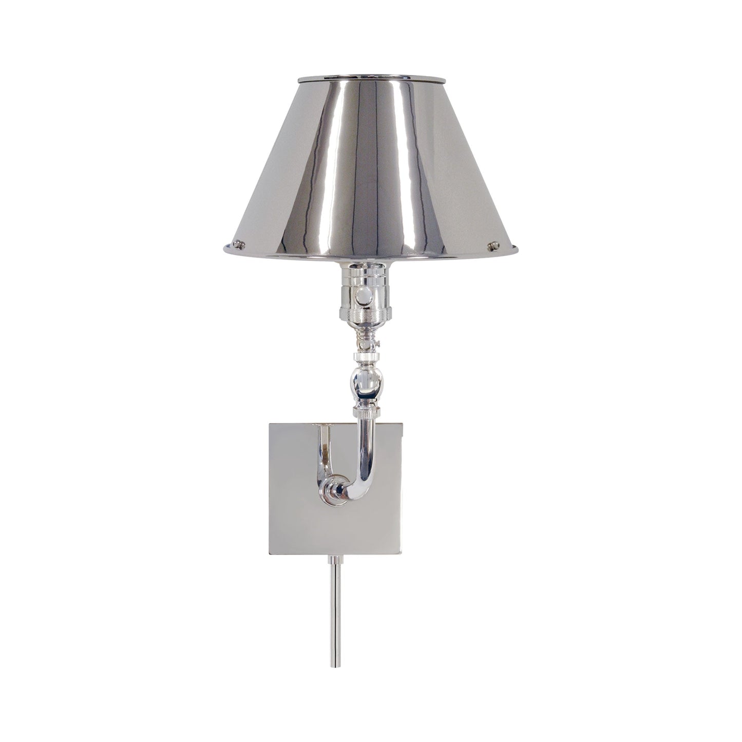 Swivel Head Wall Light in Polished Nickel.