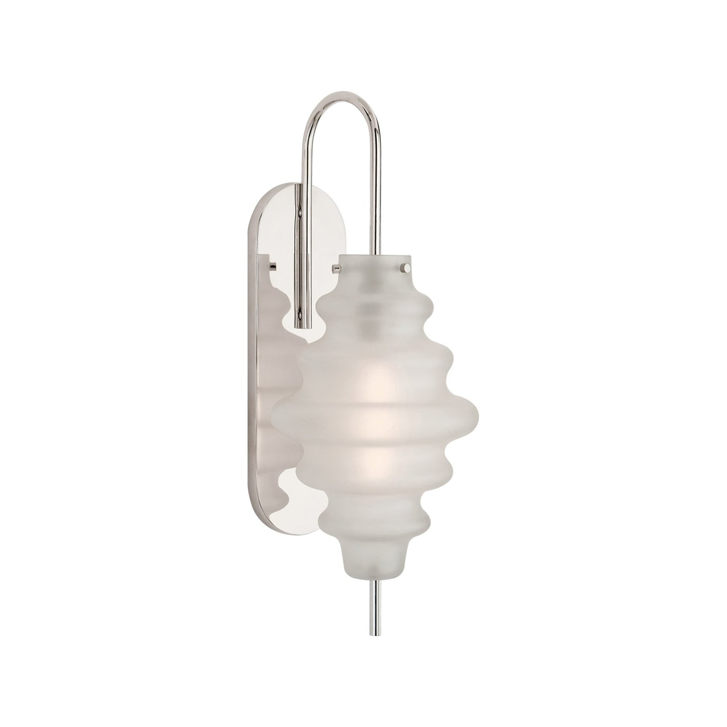 Tableau Wall Light in Polished Nickel/Volcanic Glass.