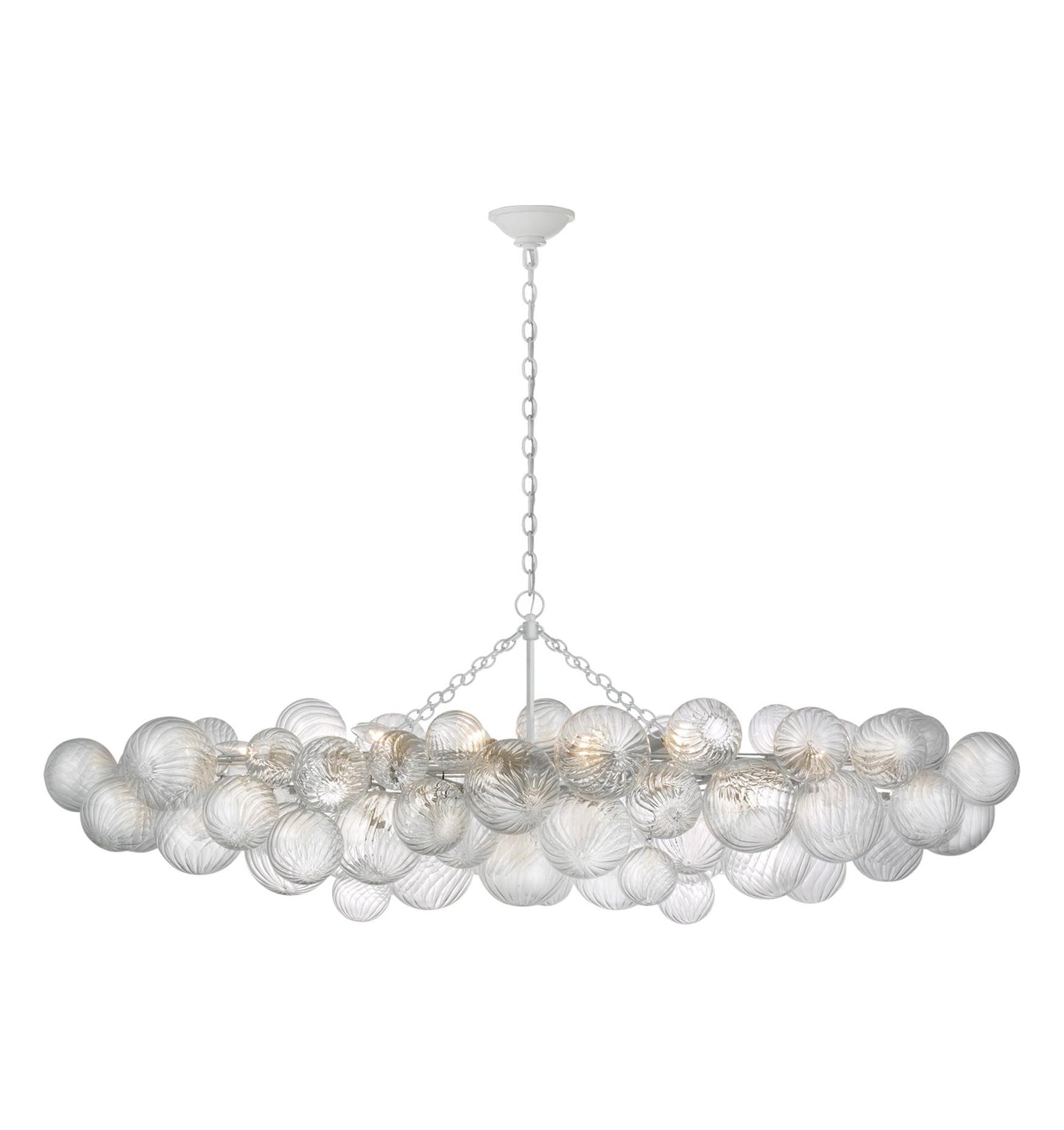 Talia LED Linear Chandelier in Plaster White (Large).