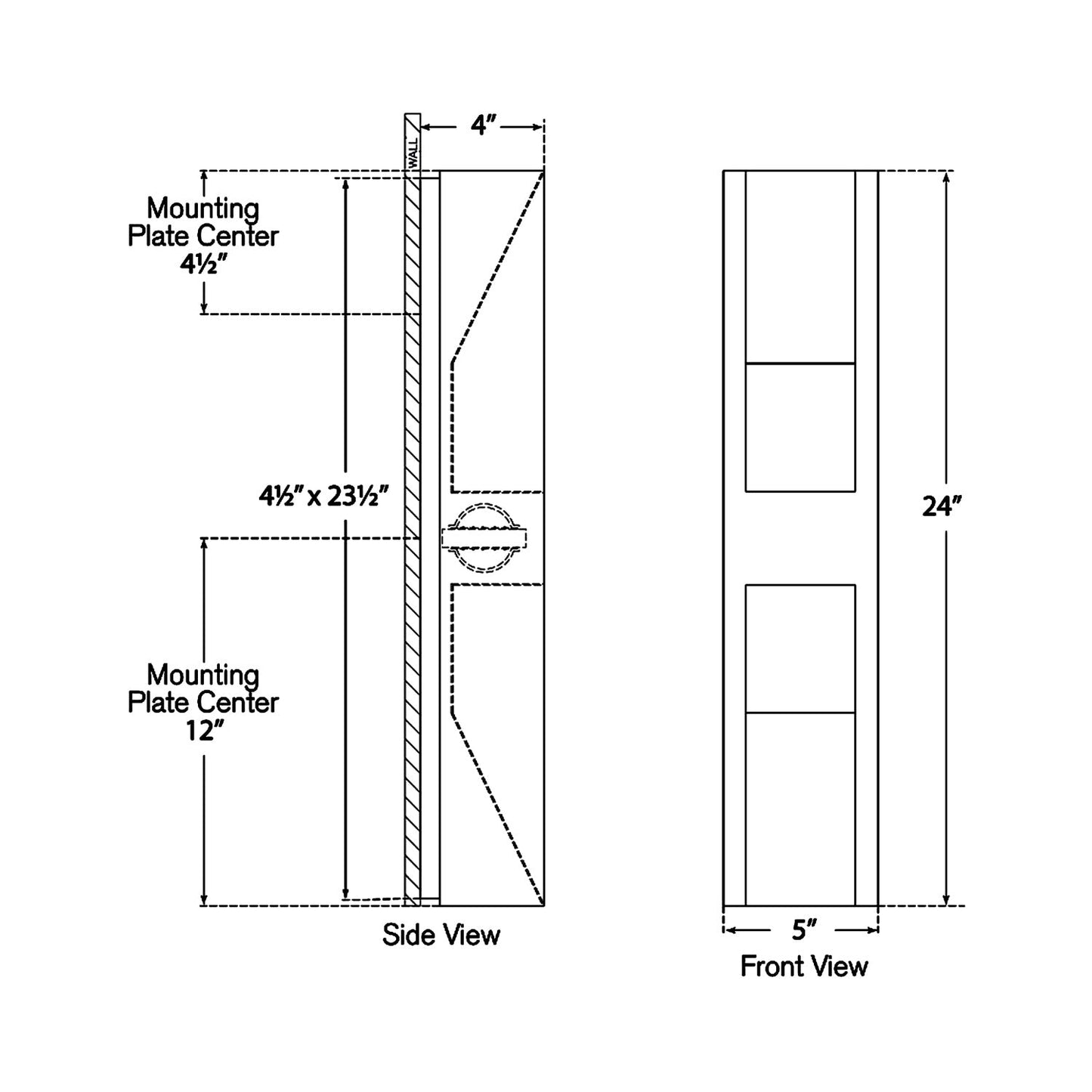 Tribute Outdoor LED Wall Light - line drawing.