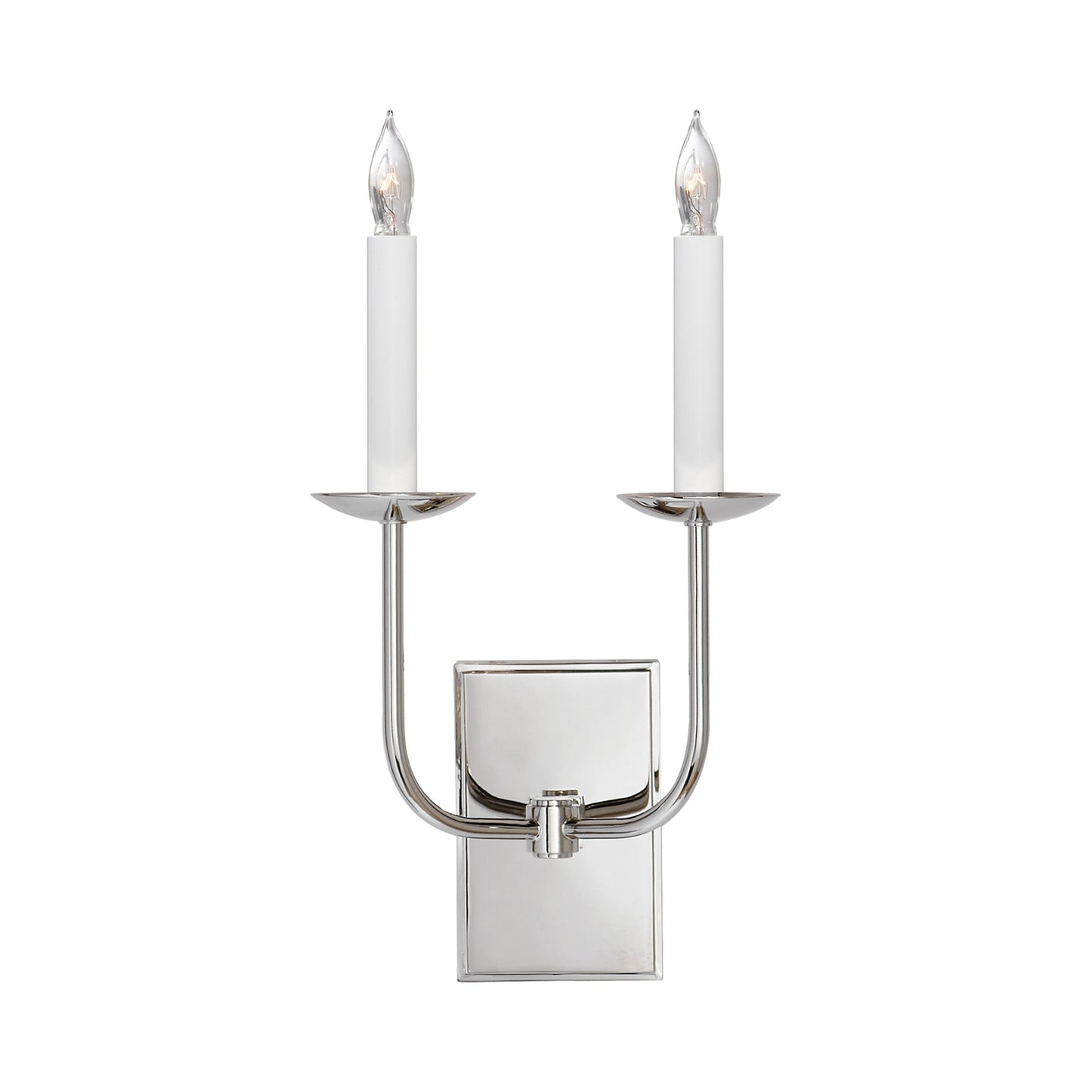 TT Double Wall Light in Polished Nickel.