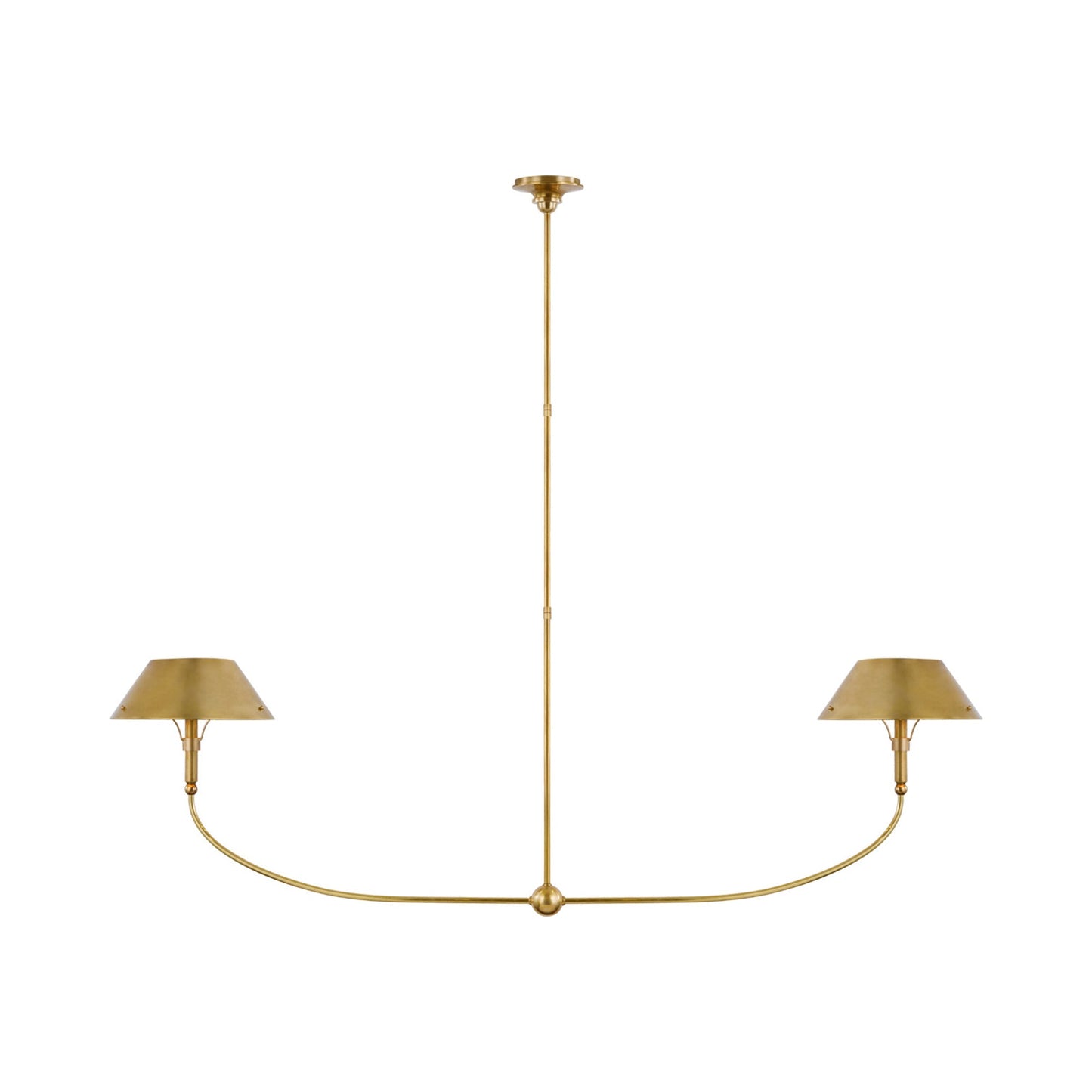 Turlington LED Linear Chandelier in Hand-Rubbed Antique Brass.