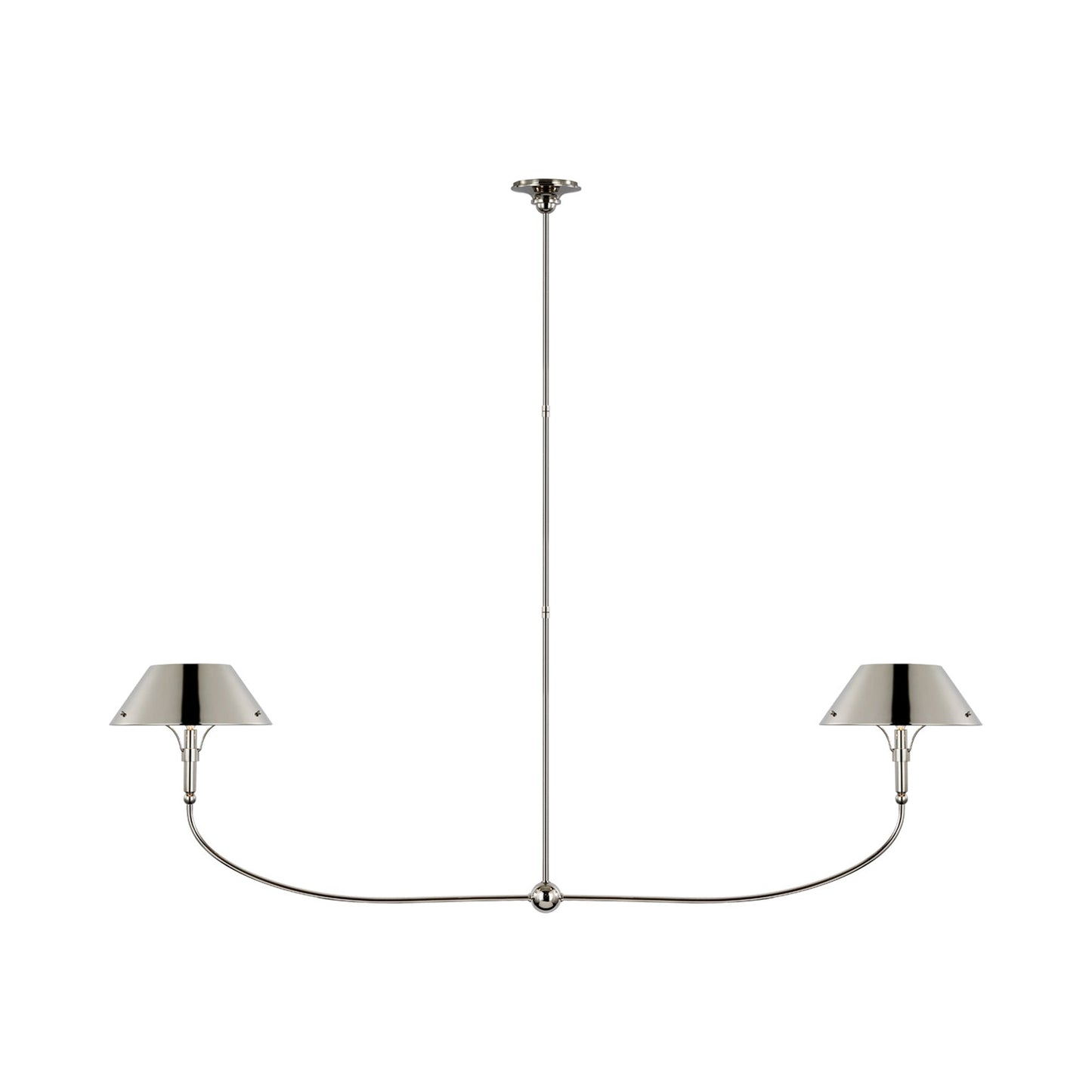 Turlington LED Linear Chandelier in Polished Nickel.